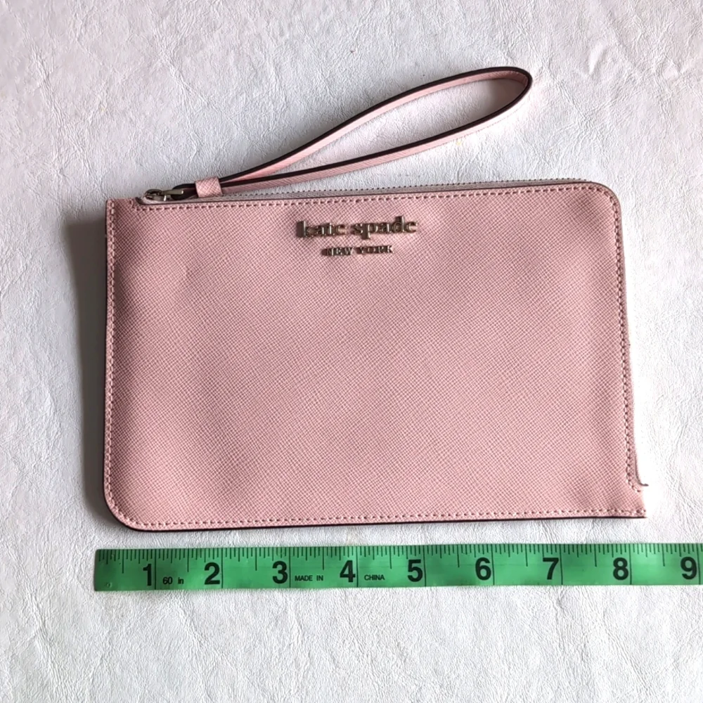 Kate Spade Soft Pink Small Zippered Wristlet Clutch Wallet